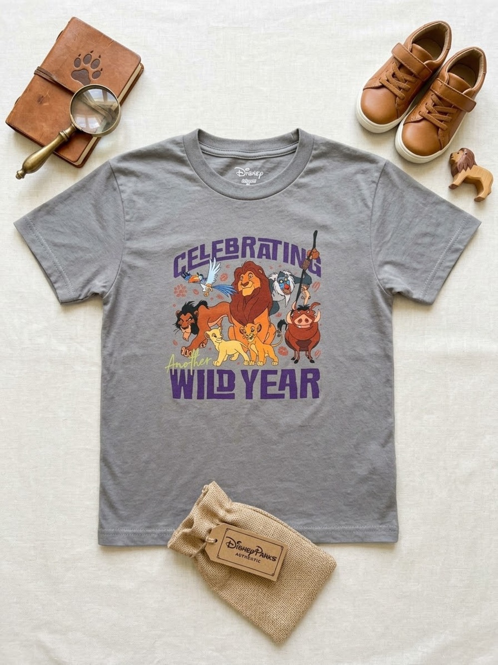 Disney Gray Lion King "Celebrating Wild Year" Kids Tee